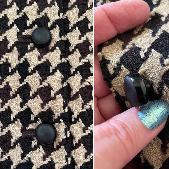 Carlisle Vintage Houndstooth Wool Blend Blazer Womens Sz 6 Jacket Professional - Picture 5 of 12